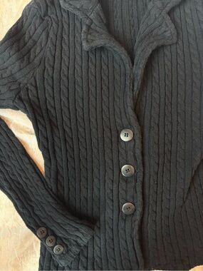 Apt. 9 Black Cable-Knit Button Cardigan